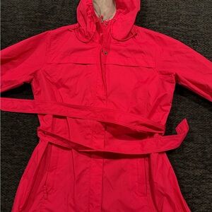 Columbia Bright Pink Trench Coat with Belt Rain Jacket XL $18 is the price